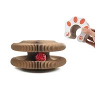 SYFUNLV Magic Organ Interactive Cat Scratcher,Foldable Accordion Scratcher Board Interactive Toys with Ball and Track,Enrichment Scratcher Mat for Kitten Bed Made of Cardboard Layer,for Indoor Kitten