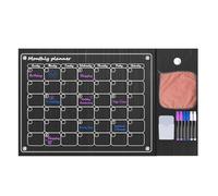 SYFUNLV Magnetic Acrylic Fridge Planner,Clear Meal Planning & Memo Dry Erase Board Strong,Dry Erase Monthly Weekly Calendar Planner,6 Markers for Meal,for Home Office (40x30cm,Style 1)