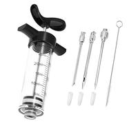 Syfunlv Meat Injector,Plastic Meat Injector Syringe Kit,1-oz Food Seasoning Syringe,Marinade Injection Kit Syringe with Food Injector,for BBQ Grill, Smoker, Turkey, Beef,Meat (Black)