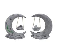 Syfunlv Personalized Angel Dog Memorial Stone,Moon Dog Monument,Pet Memorial Stone,13,6cm,Pet Grave Marker Tribute Statue,Garden Resin Dog Ornament,for Home,Patio,Yard Decor