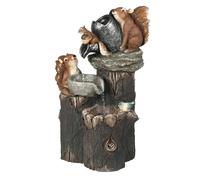 SYFUNLV Solar Squirrel Sculpture,Duck Powered Water Feature Fountain Statue,15cm,Animal Garden Statue with Led Lights,Water Feature Fountain Decoration,for Patio Balcony Yard Lawn (Style 1)