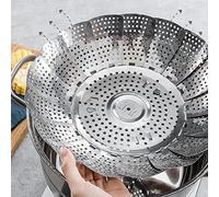 Syfunlv Steamer Basket,Foldable Steam Basket,Stainless Steel Vegetable Steamer Basket,Folding Steamer Insert,Multifunctional Steaming Tray,Fits Various Size Pot and Pressure Cooker (M)