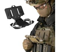 Syfunlv Tactical Vest Phone Holder,Universal Molle Vest Plate,Quick ReleaseFoldable Navigation Board,Phone Chest Mount Phone Holde,for Outdoor Paintball Airsoft Hunting Game (Black)