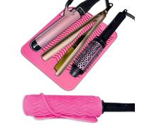 Sygile 11" X 7.5" Larger Size Heat Resistant Silicone Travel Mat, Anti-heat Pad for Hair Straighteners, Curling Irons, Flat Irons and Other Hot Styling Tools - Baby Pink