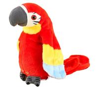 Syglawnd 2Pcs Talking Parrot Toy Vivid Plush, Interactive Talking Parrot Repeats What You Said, Electronic Bird Toys for Boys Girls Party Birthday, Not Battery Red, Toys