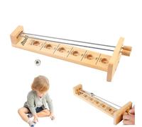 Syglawnd Bar Games, Catch the Moon Game 11.8 Inch Funny Wooden Game with Metal Ball and Rods Balancing Development Tabletop Games for Kids Adult