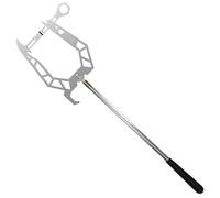 Syglawnd Boat Hooks For Docking, Boat Hook for Docking 16x6in Stainless Steel Automatic Telescoping Hook with Cable Guider U-shaped Pole for Mooring, Telescoping