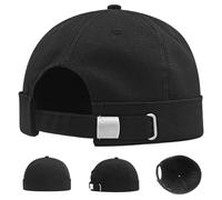 Syglawnd Brimless Cap, Brimless Hat with Head Girth 24.4'' to 26.8'' Adjustable Cap Vintage Stylish Docker Hat for Men Women Spring And Autumn Use, Caps For Men