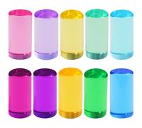 Syglawnd Building Blocks, Acrylic Blocks Toddler 10PCS 2 Inch Building Cylinders Translucent Plurple Acrylic Cubes for School Education Training Sensory Table Accessories