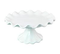Syglawnd Cake Pedestal Stand, 7.5 Inch Ceramic Footed Bowl, Small Raised Ruffled Fruit Platter, Cake Display Stand for Birthday Holiday Party, Footed Bowl