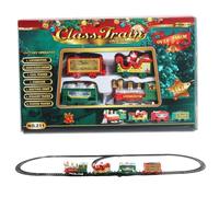 Syglawnd Christmas Train Set, Electric Train Set for Kids 11x7x1 Mini Simulated Christmas with 4 Carriages & Tracks Classic Gifts for Boys & Girls(No, Kids