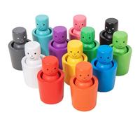 Syglawnd Color Sorting Toys, 12-Piece Wooden Peg Dolls with Cups Sensory Set Educational Hand-Eye Coordination Toddler Toys for Boys Girls, Peg People