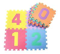 Syglawnd Foam Floor Tiles For Kids, 10 Pcs Interlocking Foam Tiles, Kids Play Mat 11.8" Square Numbers Floor Puzzle EVA Numbers Mat Number for Newborns, For