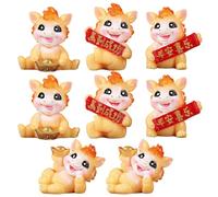 Syglawnd Horse Figurines, 8Pcs Mini Horse Figurines Resin Feng Shui Small Statues Figures Chinese Zodiac Animal Sculptures Lucky, Wealth & Success for 2026 New Year Decor