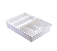 Syglawnd Kitchen Drawer Dividers Cutlery Tray, Sliding 2-Tier Plastic Drawer Organizer for Utensils Home Use, Storage Jars & Canisters