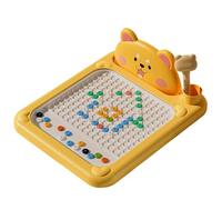 Syglawnd Magnetic Doodle Board, Magnetic Drawing Board Cartoon Dot Art with Dot Beads Pattern Booklets Pen Doodle Educational Toddler Toys for Kids Gifts, Large