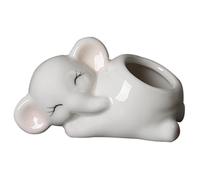 Syglawnd Mini Plant Pots, Mini Flower Pots, Cute Cartoon Elephant Ceramic Tiny Flower, Smooth Shiny Decorative Cactus Planter