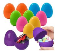 Syglawnd Plastic Easter Eggs, 12PCS Easter Eggs Empty 4.7x3.2 Inch Fillable Plastic for Treats, Basket Stuffers Fillers, Party Favors