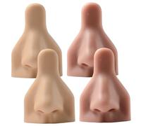 Syglawnd Prosthetic Nose, 4pcs Silicone Nose Models, Realistic Prosthetic For Piercing Practice & Jewelry Display, 2 Flesh + 2 Brown Tones, Pencil