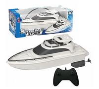 Syglawnd Rc Boat, Remote Control Boats, 2.4ghz 4-Way Waterproof RC Ship, Obstacle Avoidance Battleship with Dual Propeller, Battery-Operated Simulation Yacht Boat for Daily Use