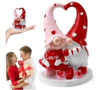 Syglawnd Valentines Day Decorations, Resin Valentines Day Decor Gnome Figurines, Heart-Shaped Valentine Gnomes for Home Table Ornaments Sweet for, Decor