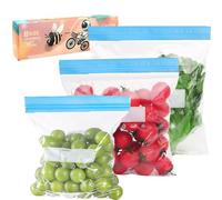 Syglitter 70 Pcs Food Storage Freezer Bags, BPA Free Sandwich Reusable Ziplock Bag, 3 Sizes Zip Lock Bag for Fruits,Meat,Grains,Vegetables,Candies
