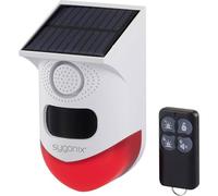 sygonix Mini-Alarmanlage white, Rot with LED, with Bewegungsmelder, with remote control, with Solar, with WiFi 120 dB SY-6515320