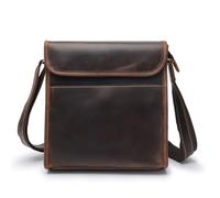 SYGZMY Vintage Flip Bag Oblique Span Shoulder Bag Crazy Horse Messenger Bag Vertical Briefcase