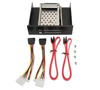 SYH&AQYE 2.5in Internal HDD Enclosure Dual Bay, Mounting Bracket, 6Gbps Running, Hot Swap,Hard Drive Thickness HDD Mobile Rack Cage for 5.25in Floppy Drive Bay