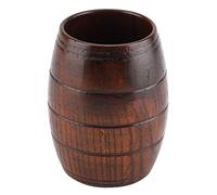 SYH&AQYE 2 Pieces Wooden Barrel Shaped Beer Mug, Solid Wood Drinking Cup, Handmade Tea Cups for Coffee, Hot Drinks, Milk, Wine