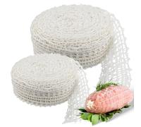 Syhdfxknp Ham Net 3 m and 5 m Roll Roasting Net Kitchen Yarn Net Grill Net High Temperature Resistant and Elastic for Storage Hanging Cooking Ham Sausages (16 Holes) Pack of 2