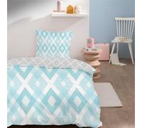 Syhi Mdse Fresh Neutral Small Double Duvet Cover Set - Geometric Modern Comforter Cover and 2 Pillowcases - Small Double Bedding with Zipper Closure for Home Decor - 170x200 cm - Blue Gray