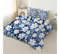 Syhi Qlty Blue Flowers Double Duvet - Leaf Plants Reversible Coverless Duvet Double Quilt Soft lightweight Comforter Sets for all Seasons and Machine Washable - Double 200x200cm H229