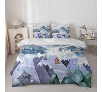 Syhi Qlty Cartoon Duvet Double - Retro Coverless Duvet 7.5 Tog with Prints Comforter Set Machine Washable for Autumn Summer, 1 Soft Lightweight Quilt Double 200x200cm with 2 Pillowcases AZ75