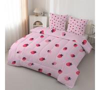 Syhi Qlty Children Double Duvet - Girls Pink Reversible Coverless Duvet Double Quilt Soft lightweight Comforter Sets for all Seasons and Machine Washable - Double 200x200cm J134