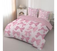 Syhi Qlty Decoration Single Duvet - Bow Girl Pink Comforter Sets for all Seasons - Reversible Coverless Duvet Quilt Soft lightweight and Machine Washable - Single 135x200cm J25