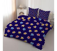 Syhi Qlty Five-Pointed Star Coverless Super King Size Duvet Reversible, Boy Blue Comeforter Set for All Season Lightweight Machine Washable SuperKing Quilt 260x220cm with Pillowcase 50x75cm J86