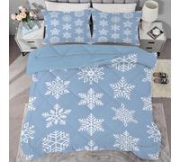 Syhi Qlty Florals Coverless Duvet Single Reversible Kids Blue Comeforter Set for All Season, Lightweight Machine Washable Modern Patterns Single Quilt 135x200 with Pillowcase 50x75cm AL168