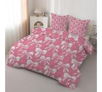 Syhi Qlty Girl Coverless Double Duvet 4.5 Tog Reversible, Pink Decorative Comeforter Set for All Season Lightweight Machine Washable Double Quilt 200x200cm with Pillowcase 50x75cm J15