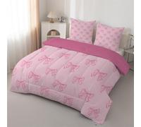 Syhi Qlty Girl Single Duvet - Pink Decorative Reversible Coverless Duvet Quilt Soft lightweight Comforter Sets for all Seasons and Machine Washable - Single 135x200cm J35
