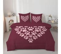 Syhi Qlty Heart Super King Duvet - Purple Reversible Coverless pattern Duvet Super King Size Soft Quilt lightweight Comforter Sets for all Seasons and Machine Washable - Superking Size 260x220cm AZ34