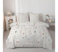 Syhi Qlty Jungle Duvet Super King - Forest Coverless Duvet 7.5 Tog with Animals Comforter Set Machine Washable for Autumn Summer, 1 Soft Lightweight Superking Quilt 260x220cm with 2 Pillowcases AZ136
