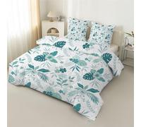Syhi Qlty Orange Floral Double Duvet - Leaf Plants Comforter Sets for all Seasons - Reversible Coverless Duvet Double Quilt Soft lightweight and Machine Washable - Double 200x200cm H242