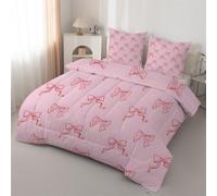 Syhi Qlty Pink Single Duvet - Decorative Pink Reversible Coverless Duvet Quilt Soft lightweight Comforter Sets for all Seasons and Machine Washable - Single 135x200cm J24