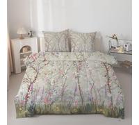 Syhi Qlty Retro Double Duvet - Colorful Reversible Coverless plants Duvet Double Quilt Soft lightweight Comforter Sets for all Seasons and Machine Washable - Double 200x200cm AZ74