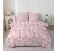 Syhi Qlty Retro Double Duvet - Floral Reversible Coverless girl Duvet Double Quilt Soft lightweight Comforter Sets for all Seasons and Machine Washable - Double 200x200cm AZ49