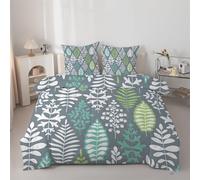 Syhi Qlty Retro Duvet Double - Floral Coverless Duvet 7.5 Tog with Leaves Comforter Set Machine Washable for Autumn Summer, 1 Soft Lightweight Quilt Double 200x200cm with 2 Pillowcases AZ148