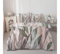 Syhi Qlty Retro Duvet Double - Retro Coverless Duvet 7.5 Tog with leaves Comforter Set Machine Washable for Autumn Summer, 1 Soft Lightweight Quilt Double 200x200cm with 2 Pillowcases AZ66