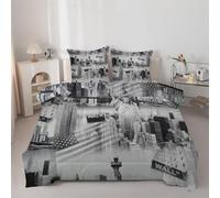 Syhi Qlty Statue of Liberty Single Duvet - Gray Reversible Coverless landscape Duvet Quilt Soft lightweight Comforter Sets for all Seasons and Machine Washable - Single 135x200cm AZ42