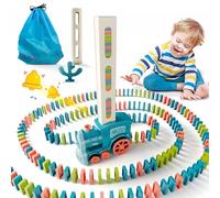 SYHLN Domino Train Toys for 3 4 Year Old Boys Gifts: 180PCS Domino Blocks - Automatic Domino Laying Electric Train - Educational Toys Christmas Birthday Gifts for 3 4 5 Year Old Boys Girls